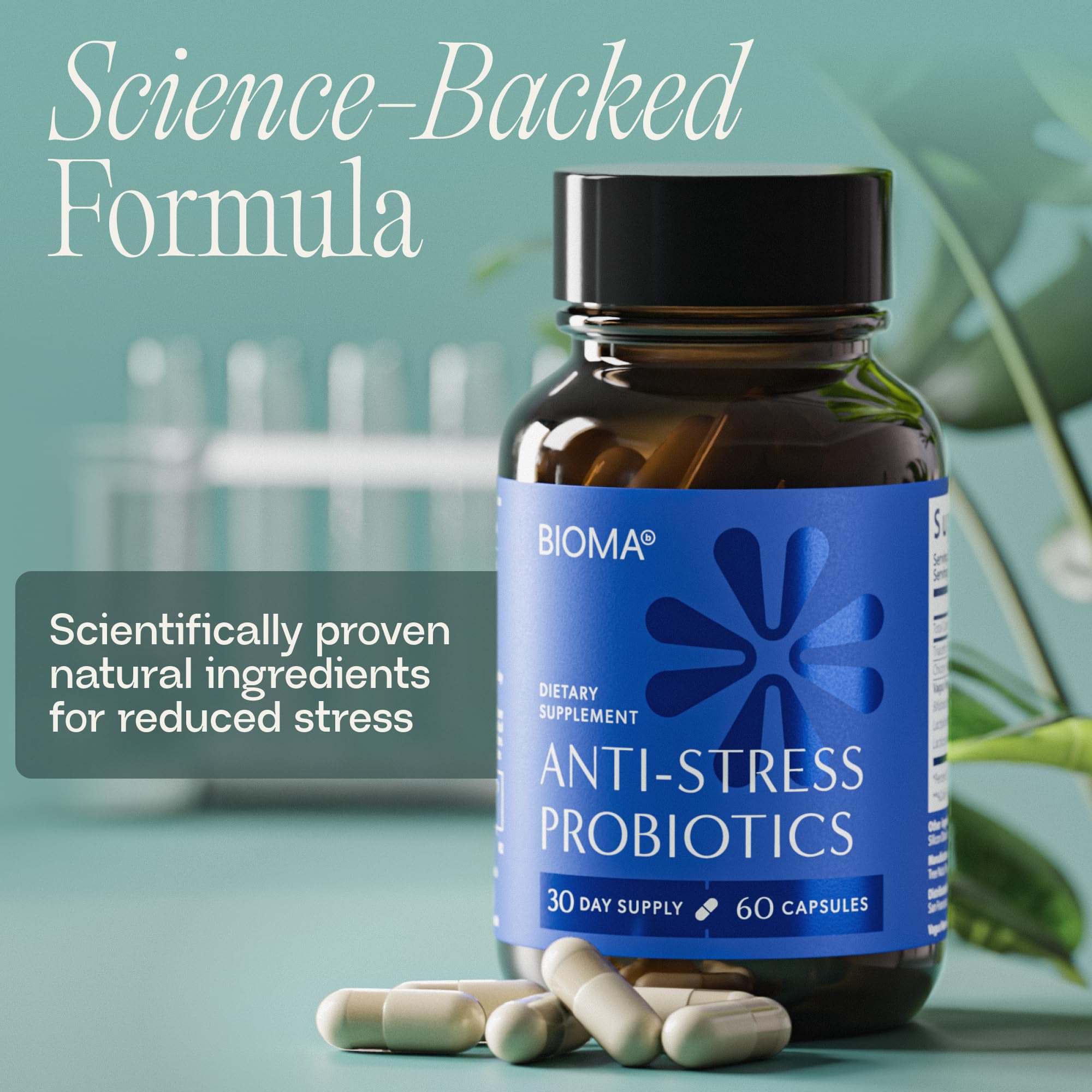 BIOMA Anti-Stress Probiotics 60 Capsules back view