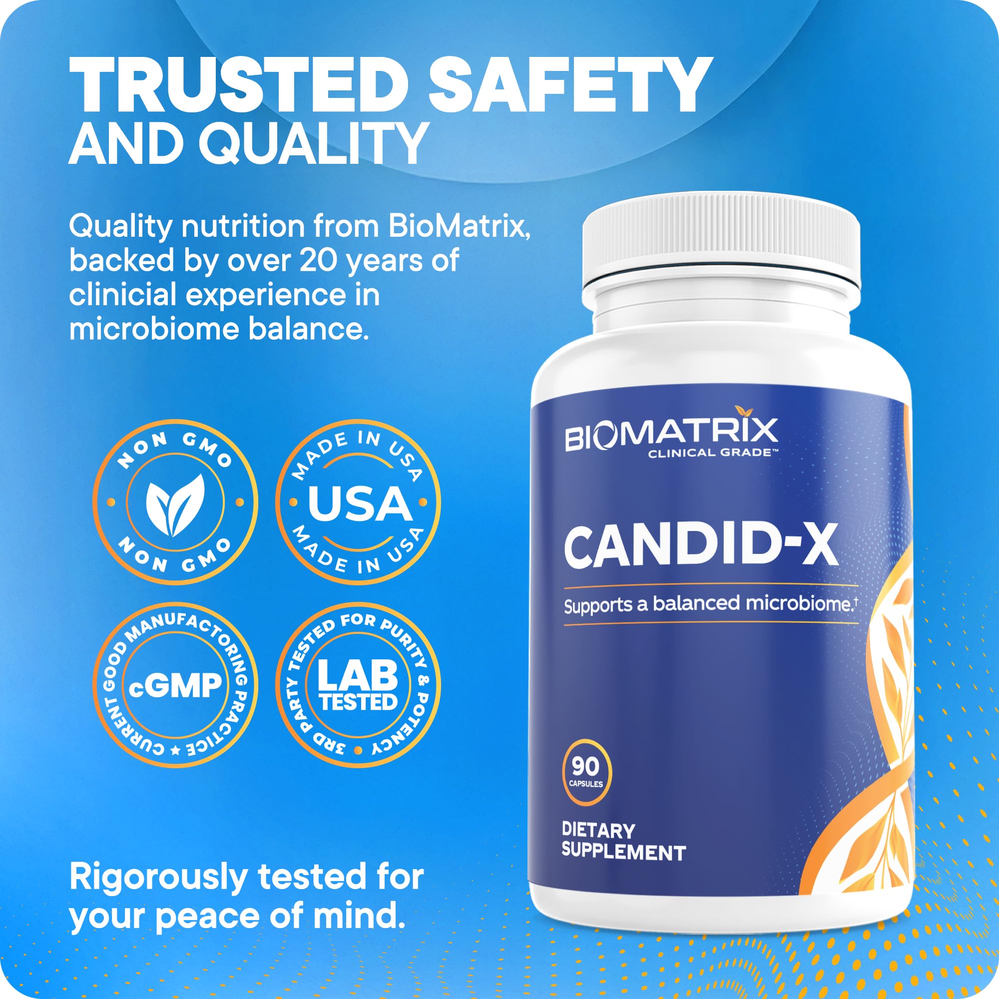 BioMatrix Candid-X Oregano Supplement with herbal background