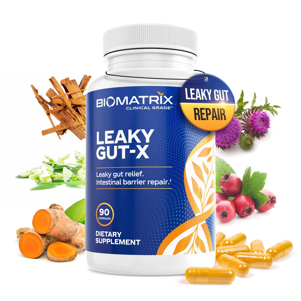BioMatrix Leaky Gut-X supplement front view with packaging
