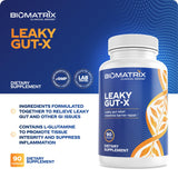 BioMatrix Leaky Gut-X supplement opened with capsules displayed