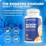 BioMatrix Microb-Defend soft-gels displayed with other supplements