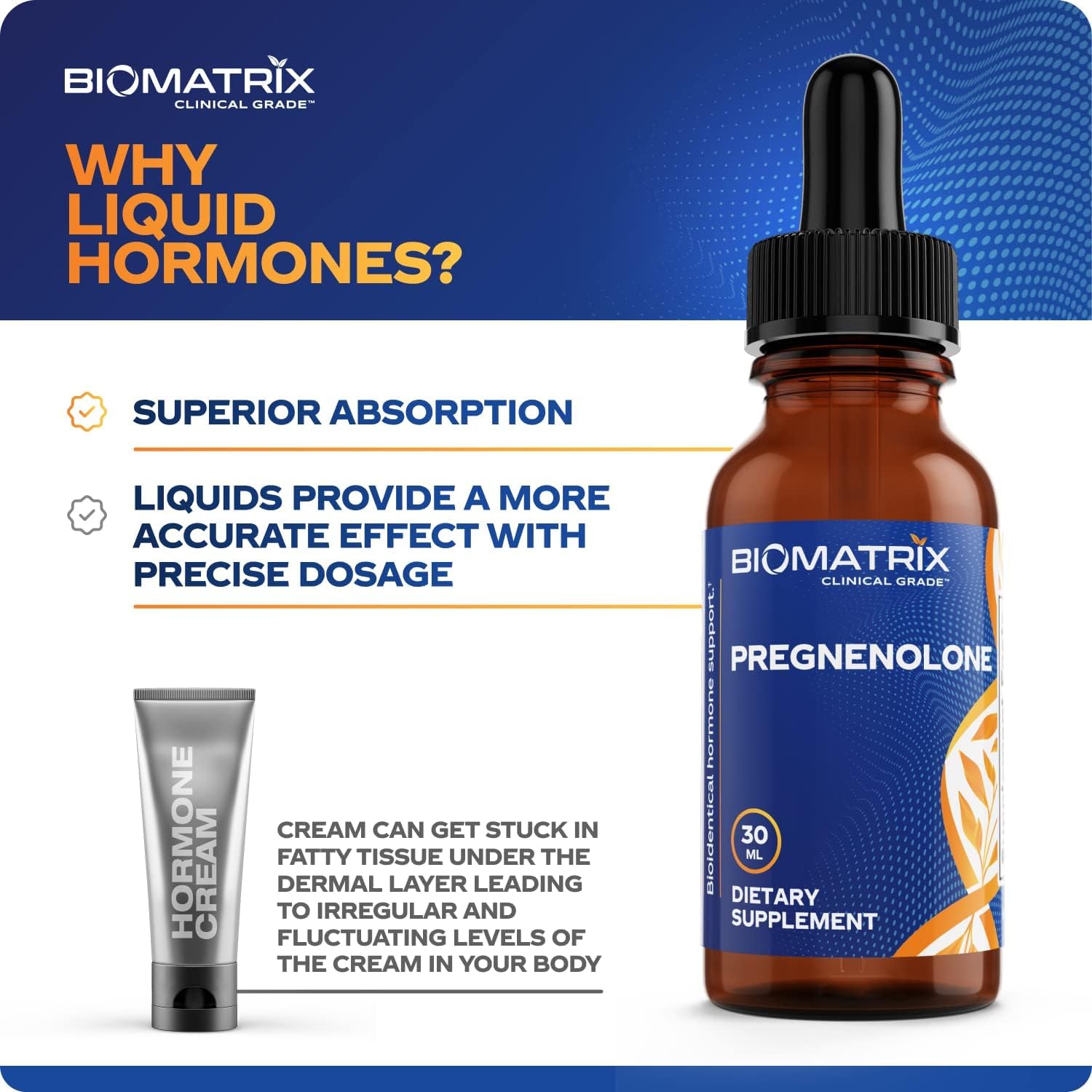 BioMatrix Pregnenolone Liquid Drops 30ml with measuring dropper
