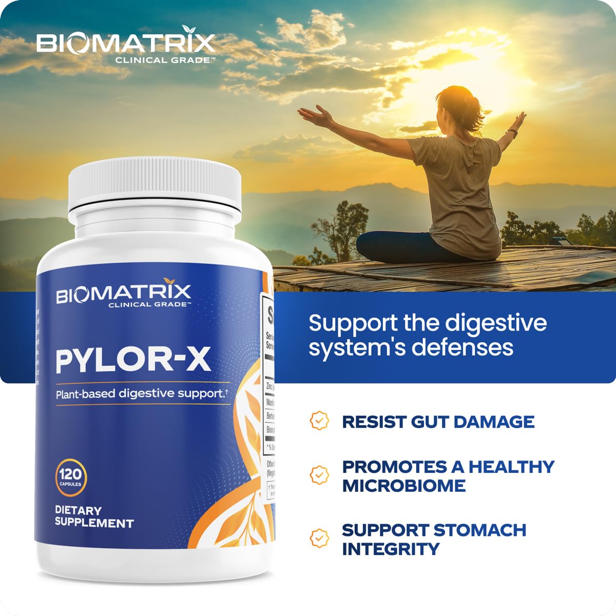 BioMatrix Pylor-X supplement capsules close-up