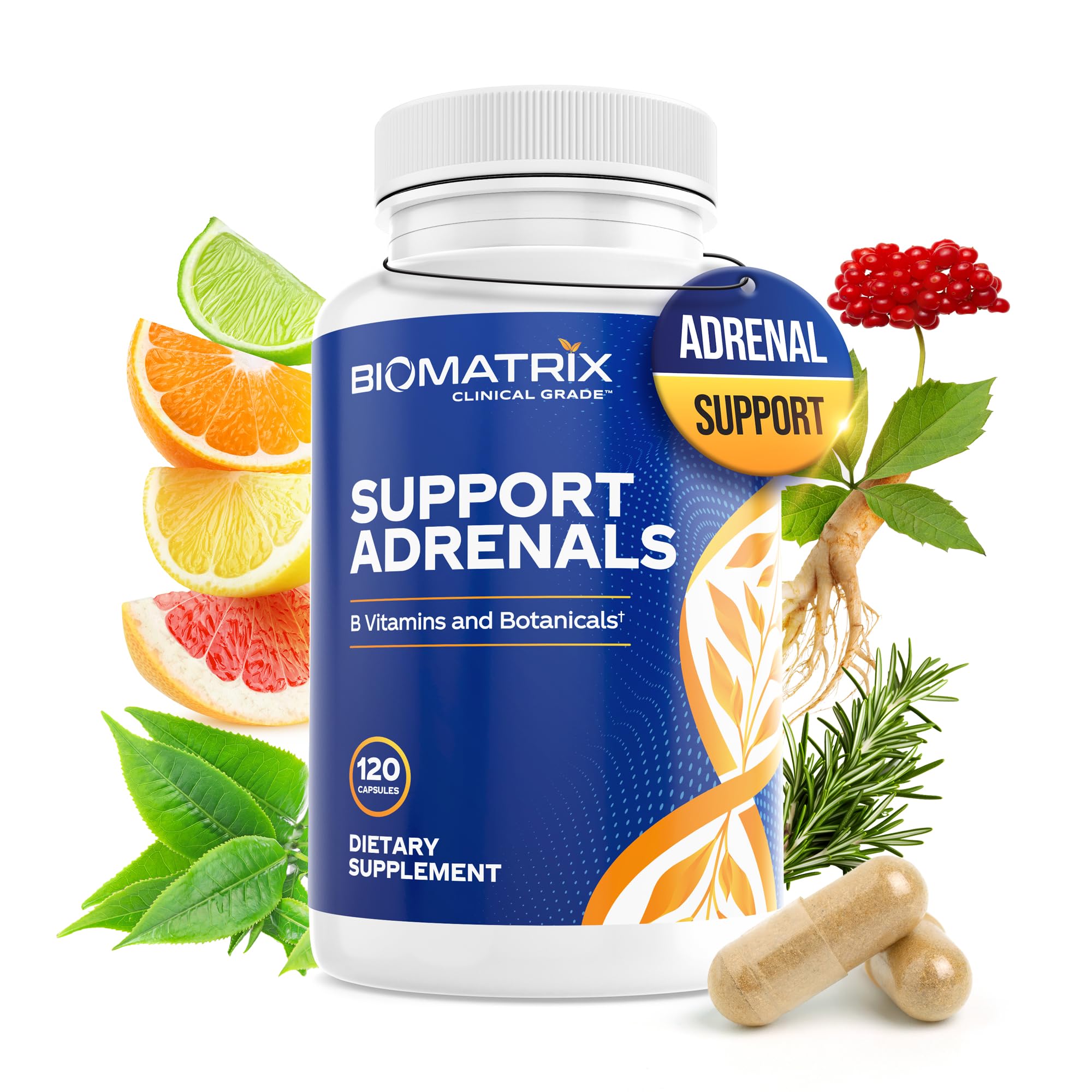 BioMatrix Support Adrenals B-Complex 132g supplement front view