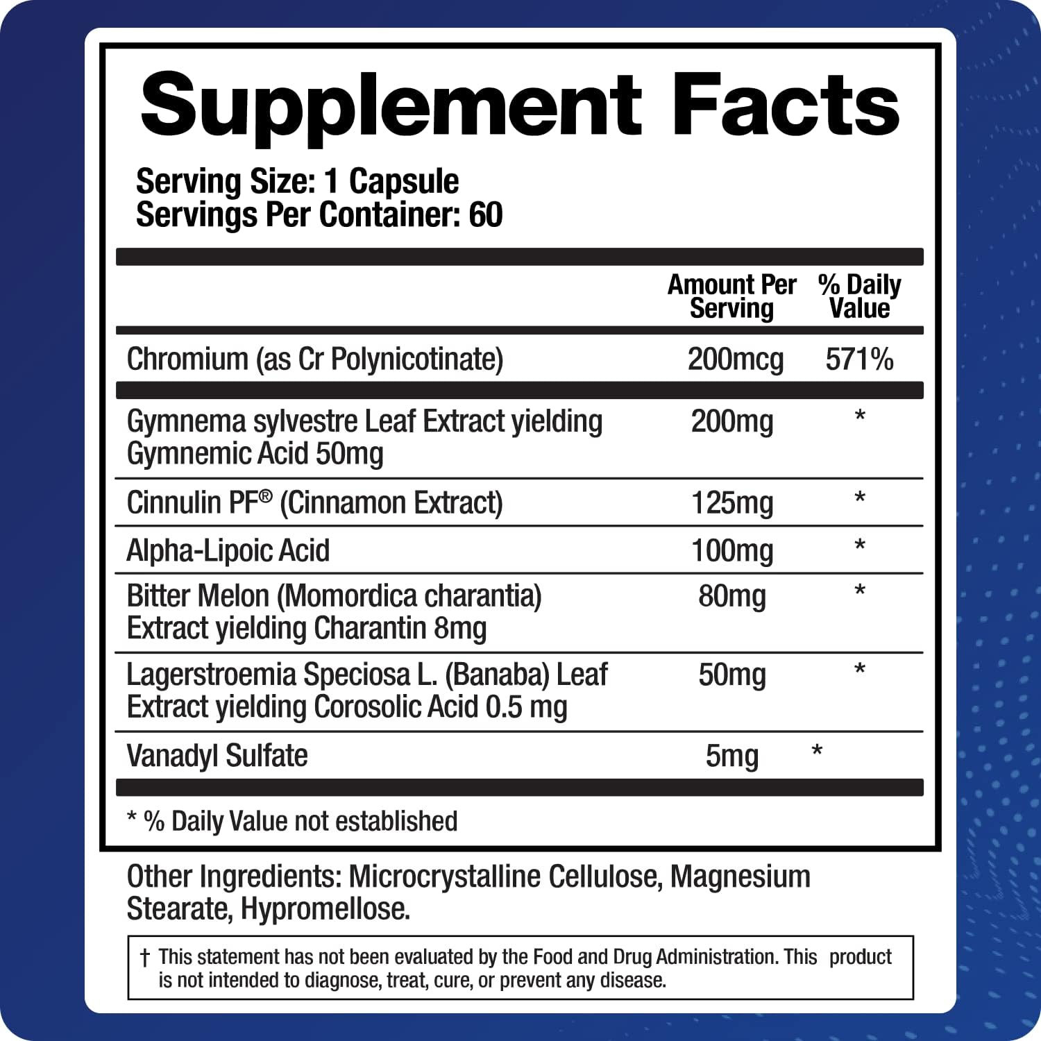 BioMatrix Support Gluco Cinnamon Supplement ingredients list