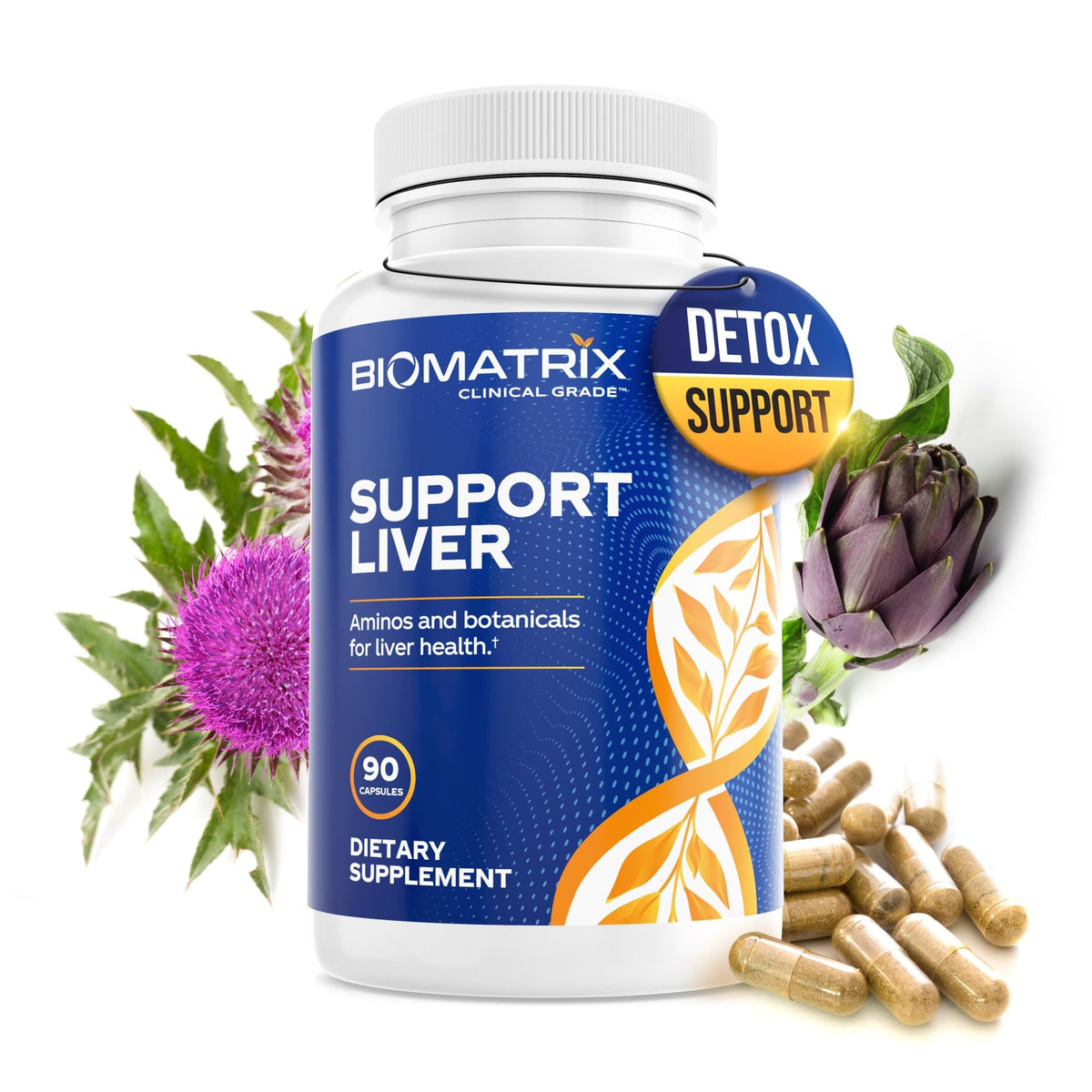 BioMatrix Support Liver Milk Thistle Supplement front view