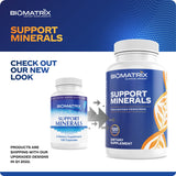 BioMatrix Support Minerals 128g capsules in a glass