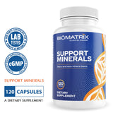 BioMatrix Support Minerals 128g side view showing capsule