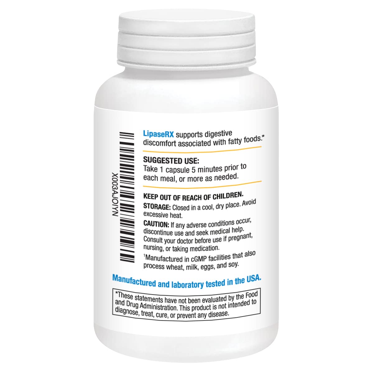 Biomedic Labs RX Lipase RX Multi-Enzyme Supplement packaging