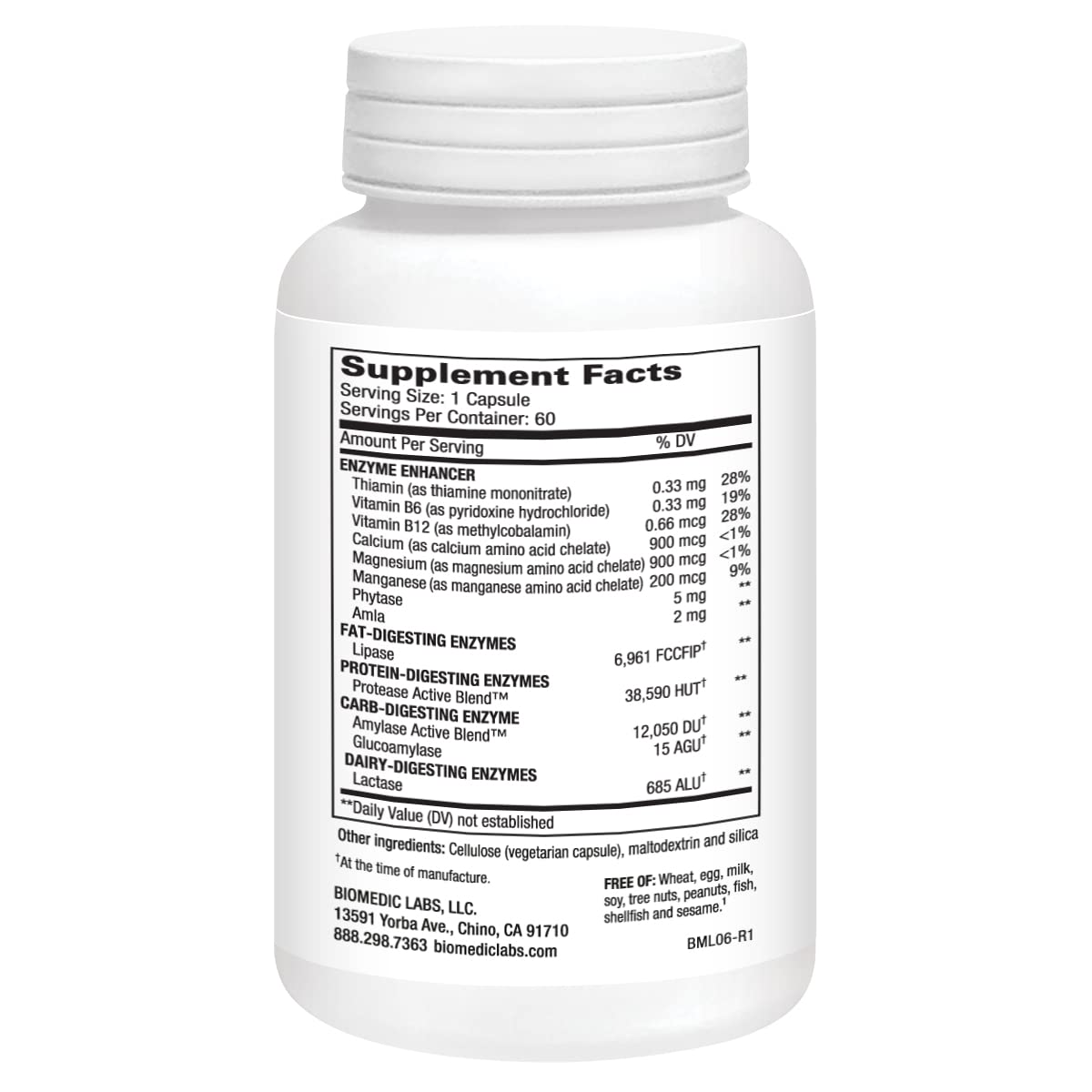 Biomedic Labs RX Lipase RX Multi-Enzyme Supplement side view