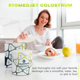BioMEDJET Organic Colostrum Powder 150g being added to a recipe