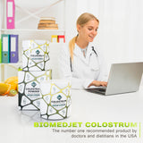 BioMEDJET Organic Colostrum Powder 150g in a kitchen setting