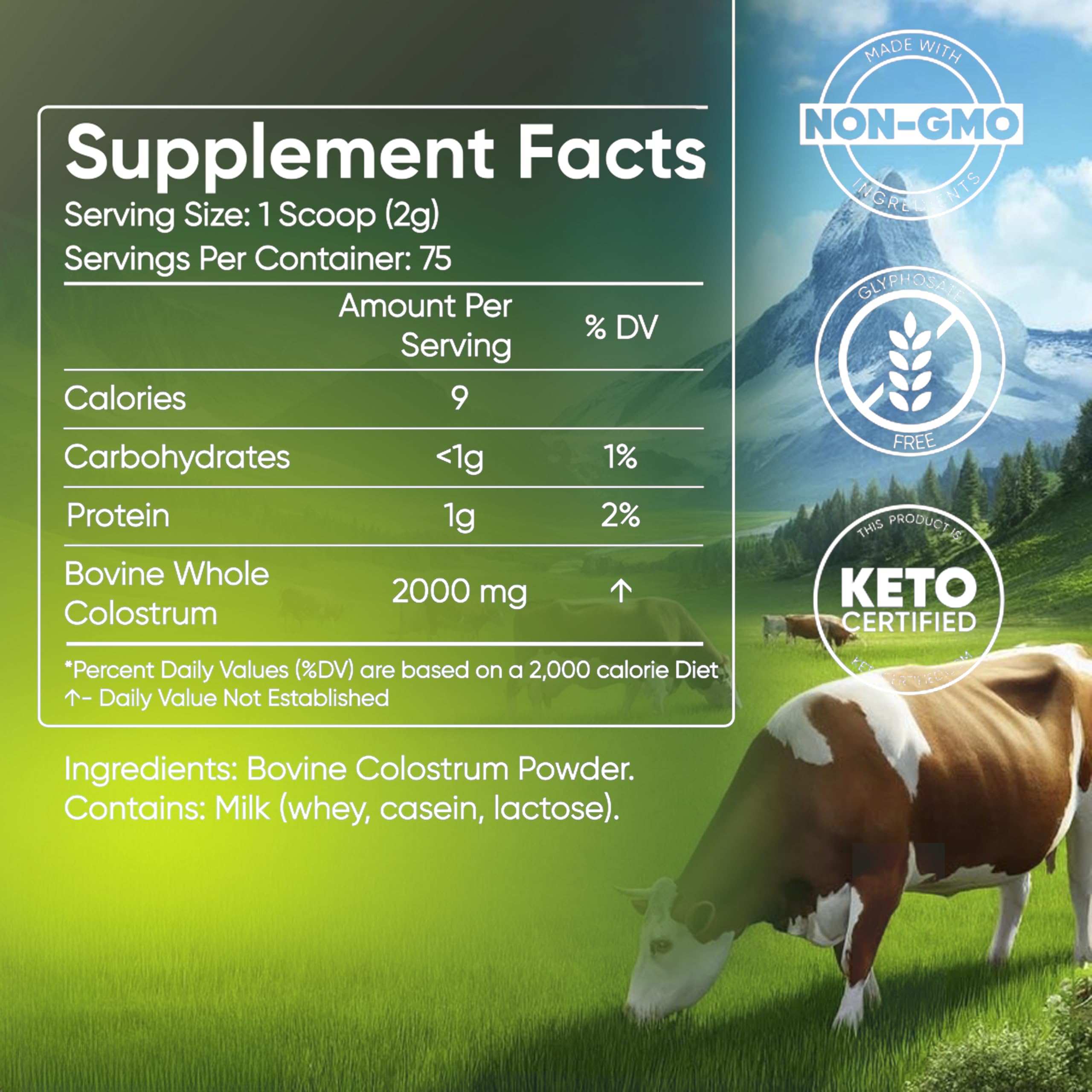 BioMEDJET Organic Colostrum Powder 150g scoop on a wooden table