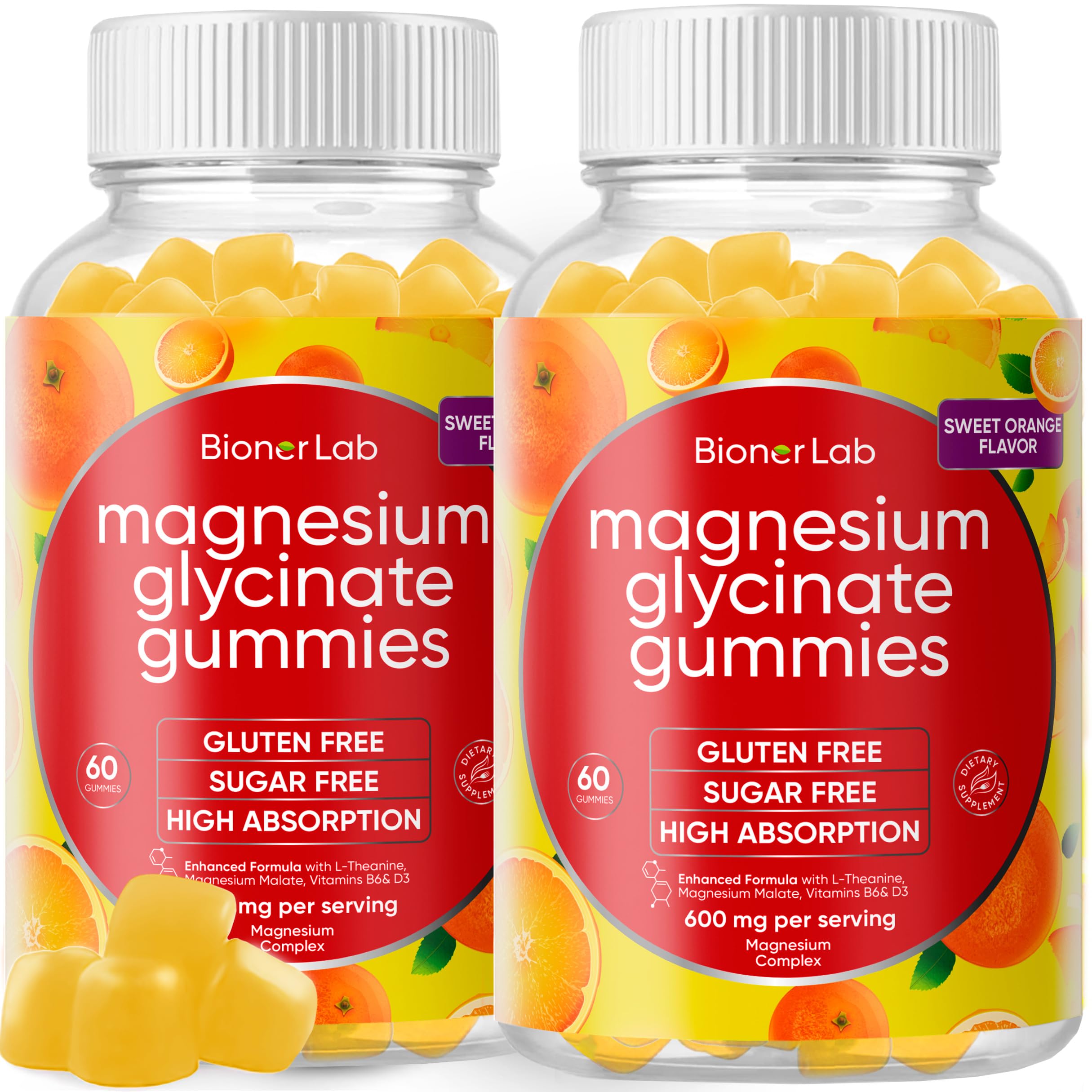 BionerLab Magnesium Glycinate Gummies front view with packaging