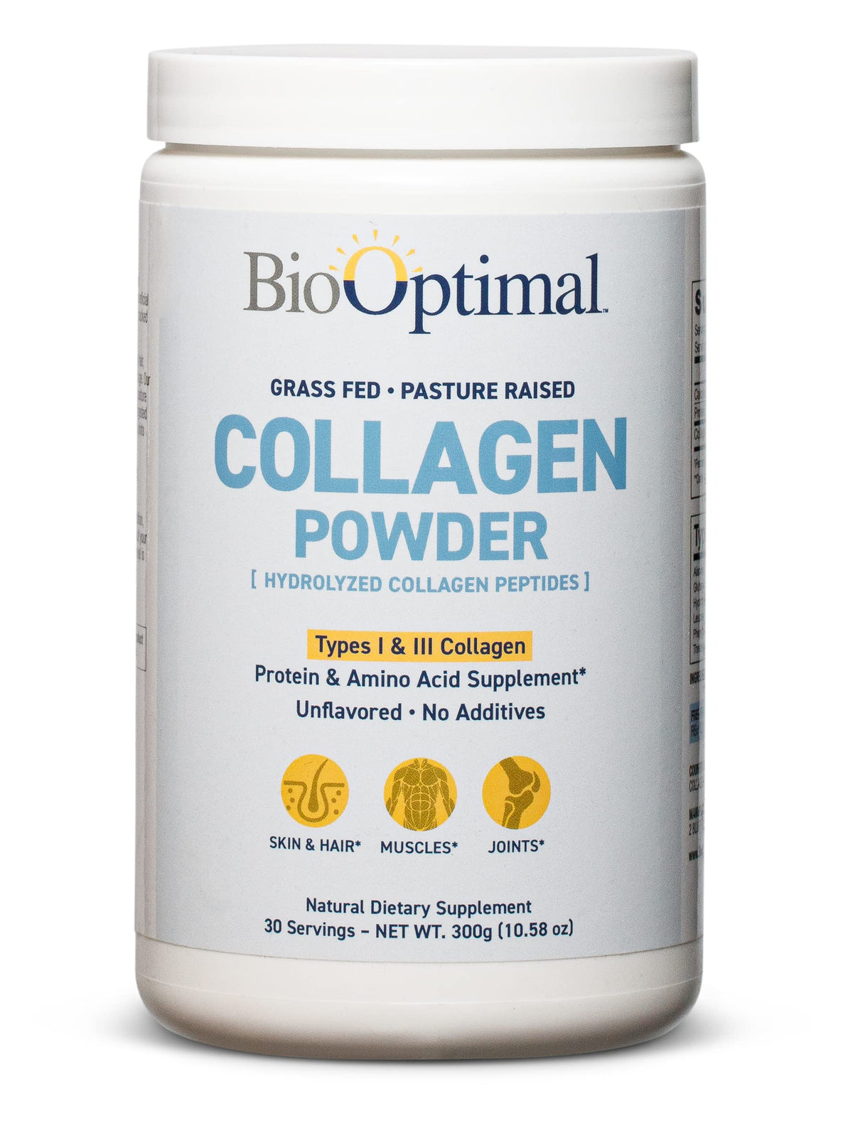 BioOptimal Collagen Peptide Powder 340g front view