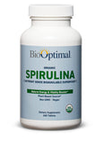 BioOptimal Spirulina Tablets front view packaging