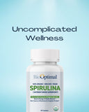 BioOptimal Spirulina Tablets side view showing tablet size