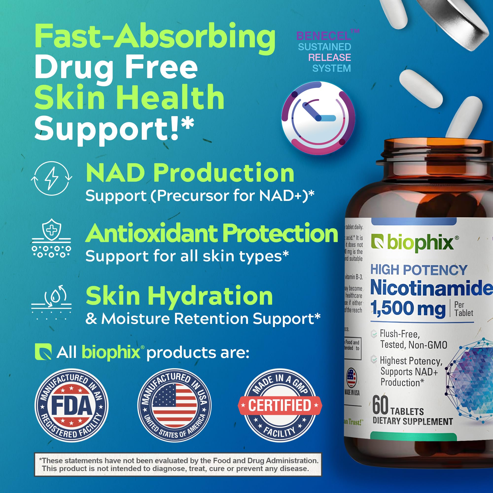 biophix B3 (Niacin) Nicotinamide Supplement label close-up