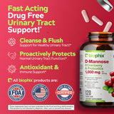 biophix Cranberry D-Mannose 1000mg supplement capsules label close-up