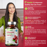 biophix D-Mannose 1000mg Cranberry Probiotic Capsules with measuring spoon
