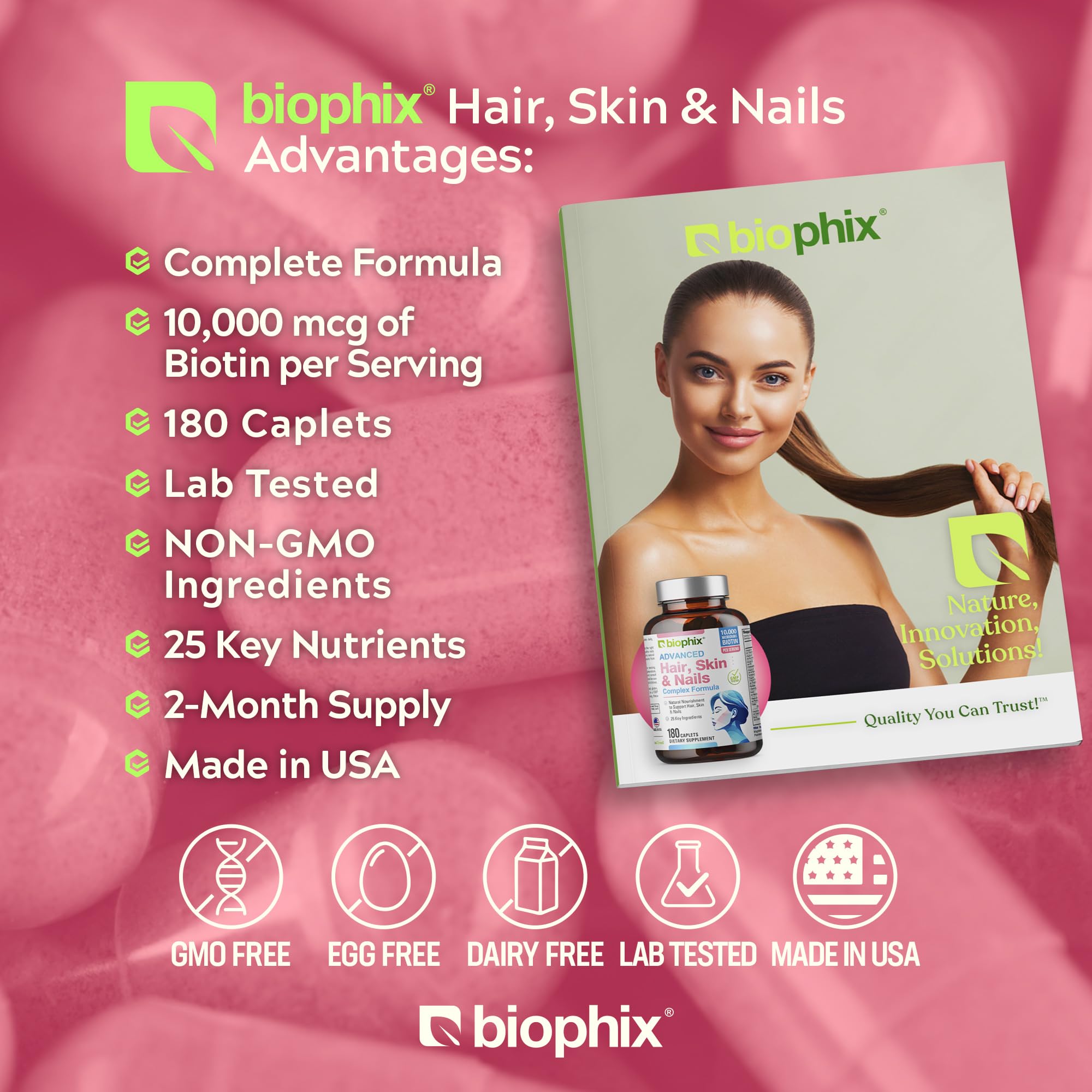 biophix Hair, Skin & Nails supplement caplets