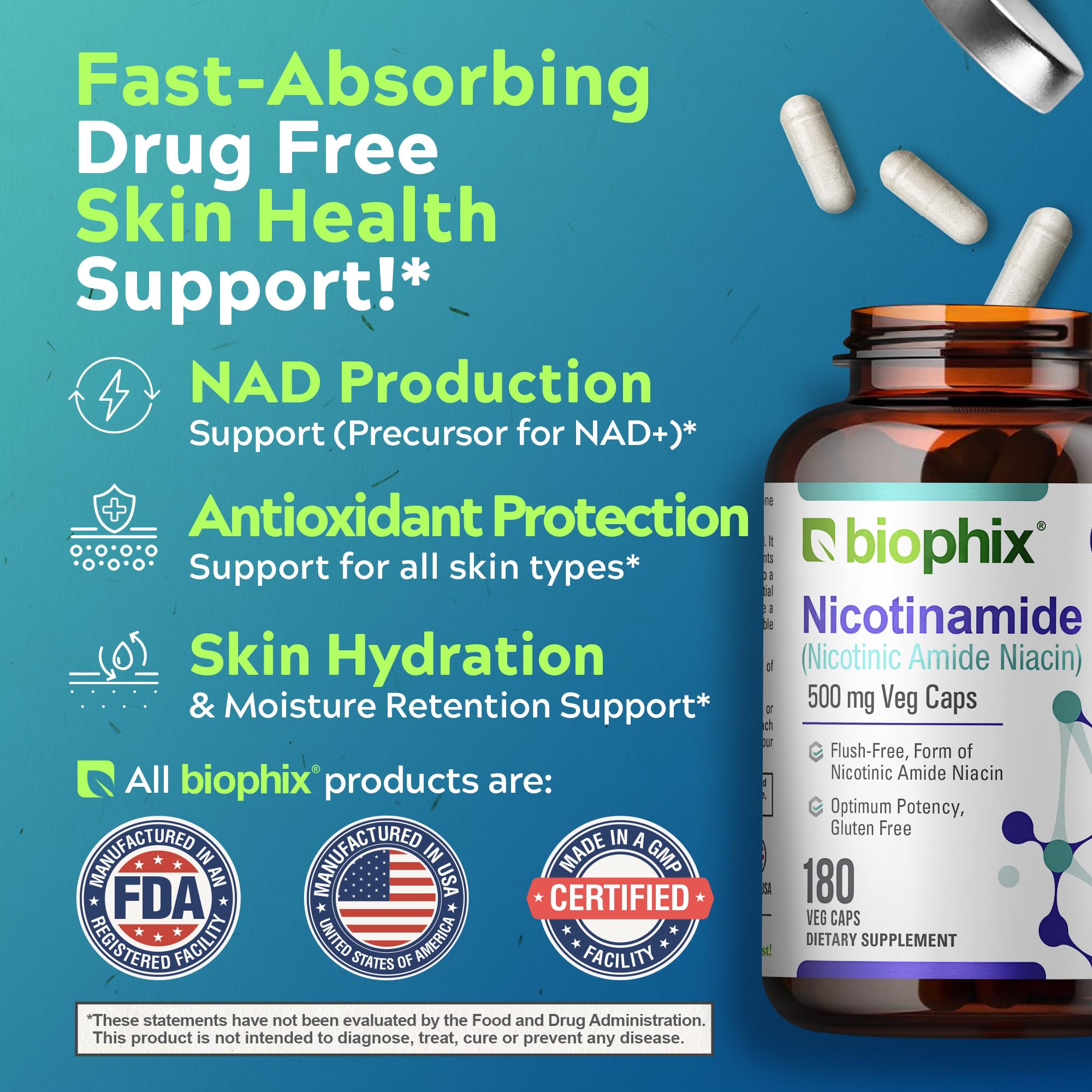 biophix Niacin B3 Supplement on a wooden table