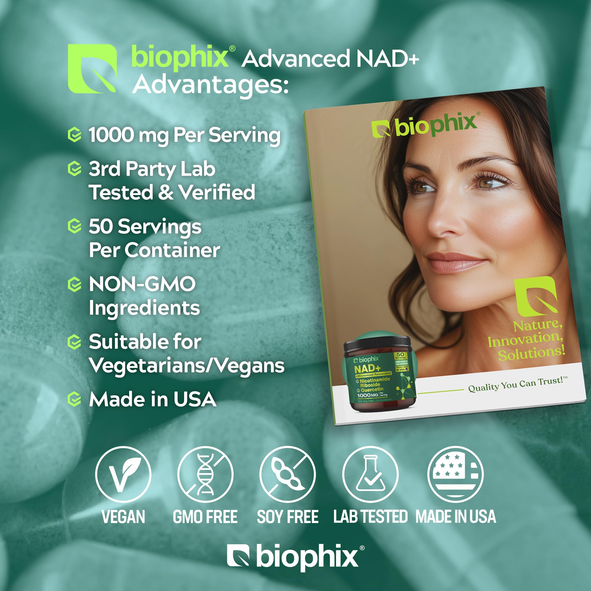 biophix Nicotinamide Riboside B3 Supplement bottle opened
