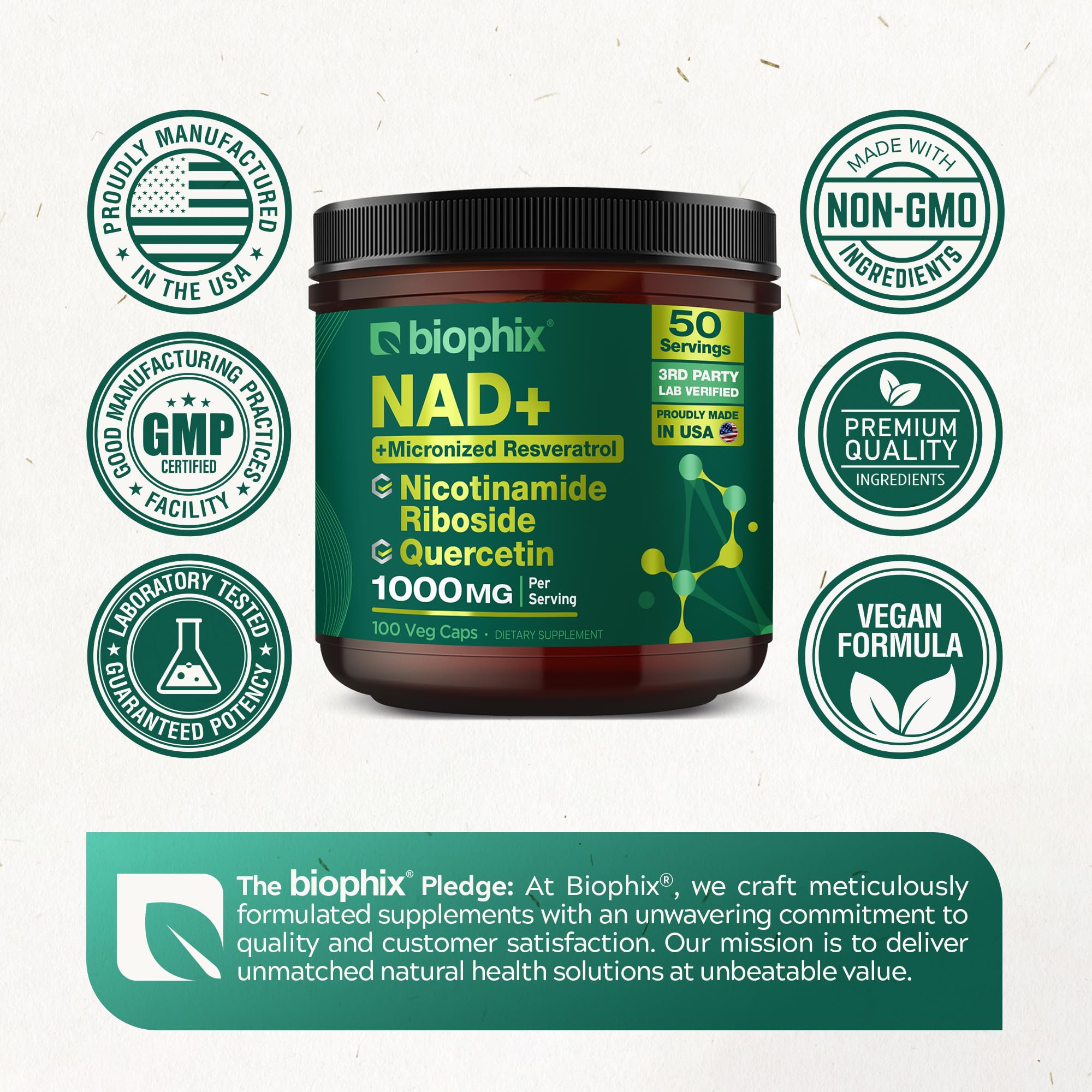 biophix Nicotinamide Riboside B3 Supplement capsules in hand