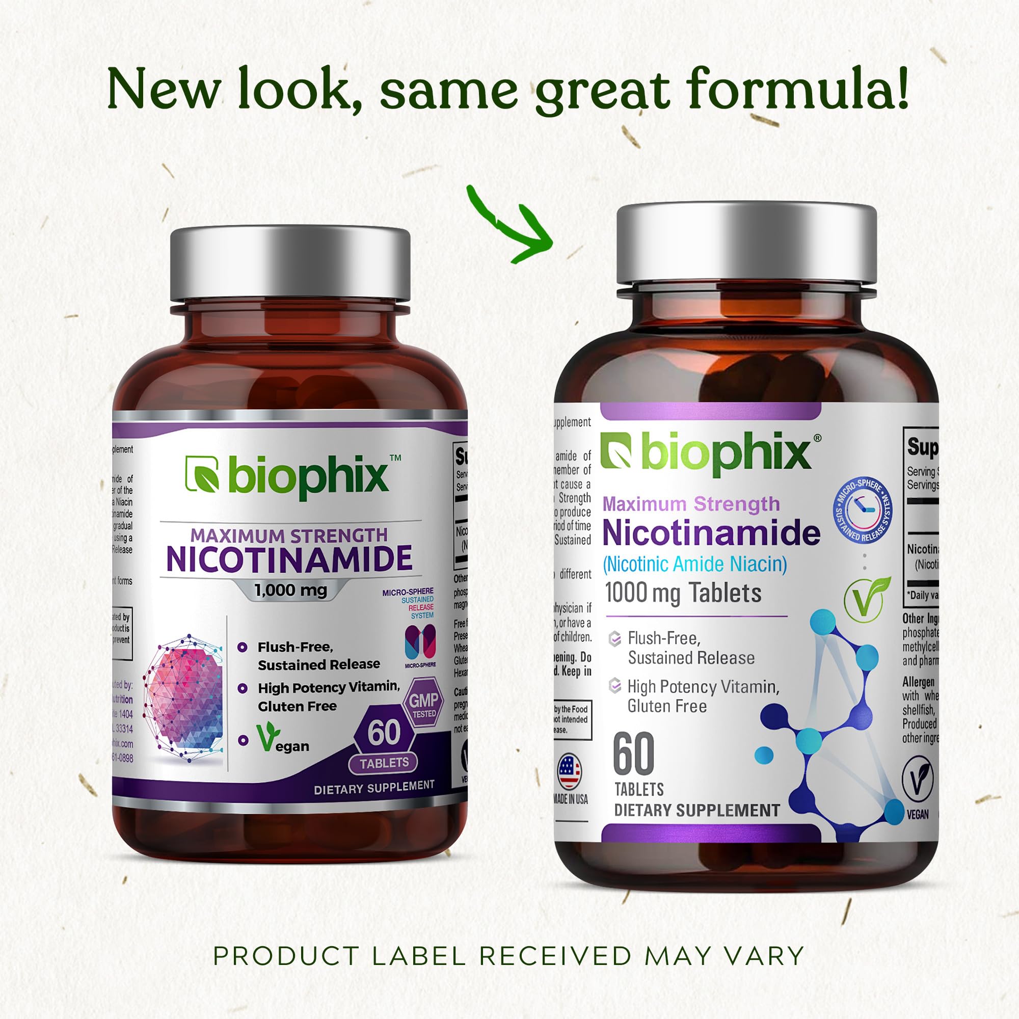 biophix Nicotinamide Vitamin B3 Supplement 100mg bottle on a table