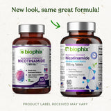biophix Nicotinamide Vitamin B3 Supplement 100mg bottle on a table