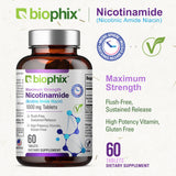 biophix Nicotinamide Vitamin B3 Supplement 100mg side view