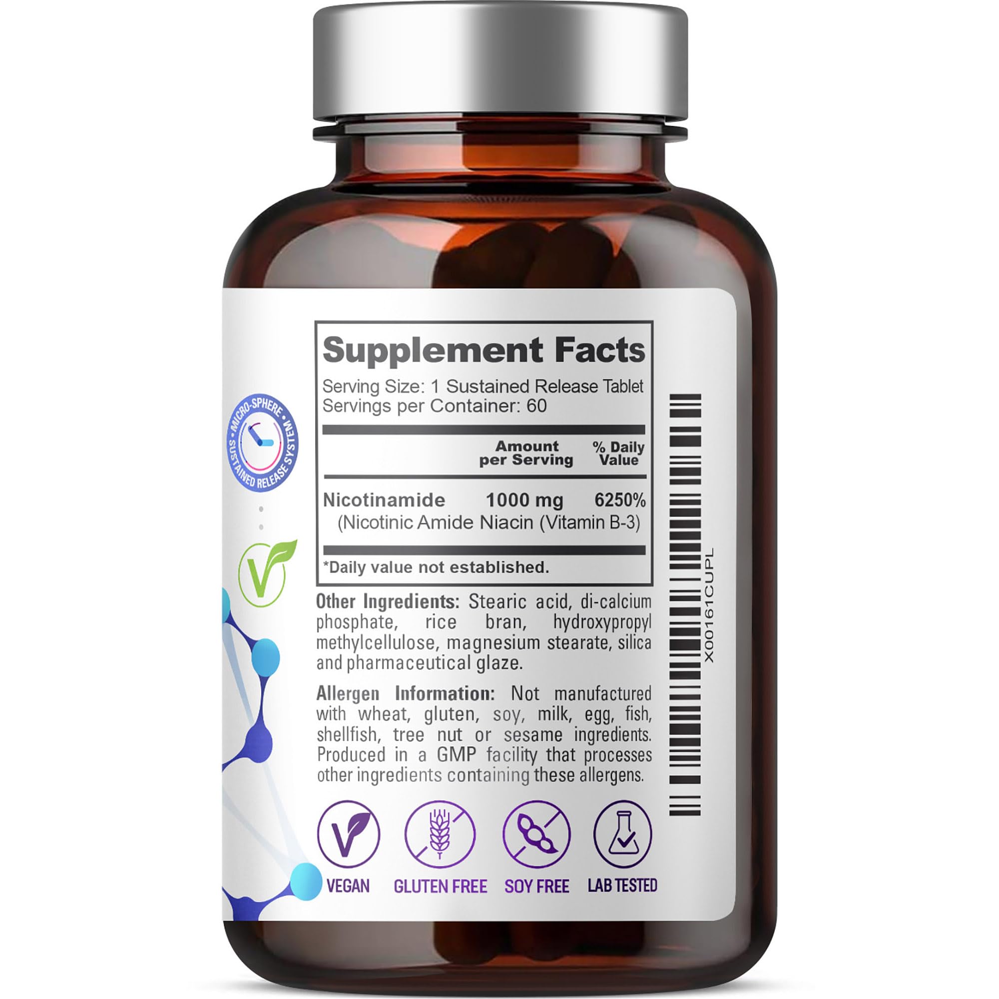 biophix Nicotinamide Vitamin B3 Supplement 100mg with a meal