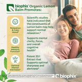 biophix Organic Lemon Balm Capsules 300mg bottle side view