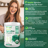 biophix Organic Spirulina Powder jar back view