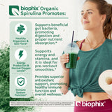 biophix Organic Spirulina Powder jar side view with label
