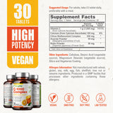 biophix Vitamin C 1000mg Supplement back view with nutritional information