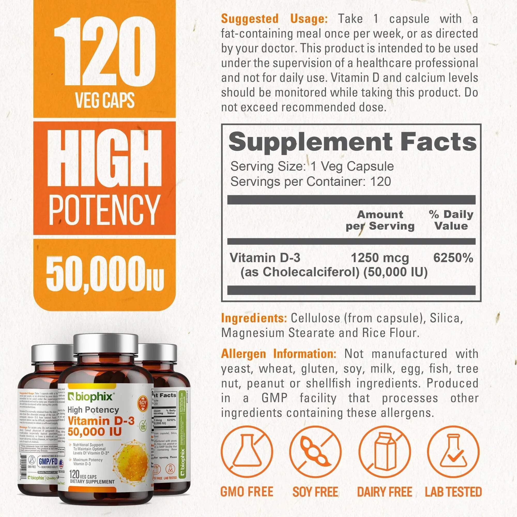 biophix Vitamin D-3 Tablets 2000 IU in a hand