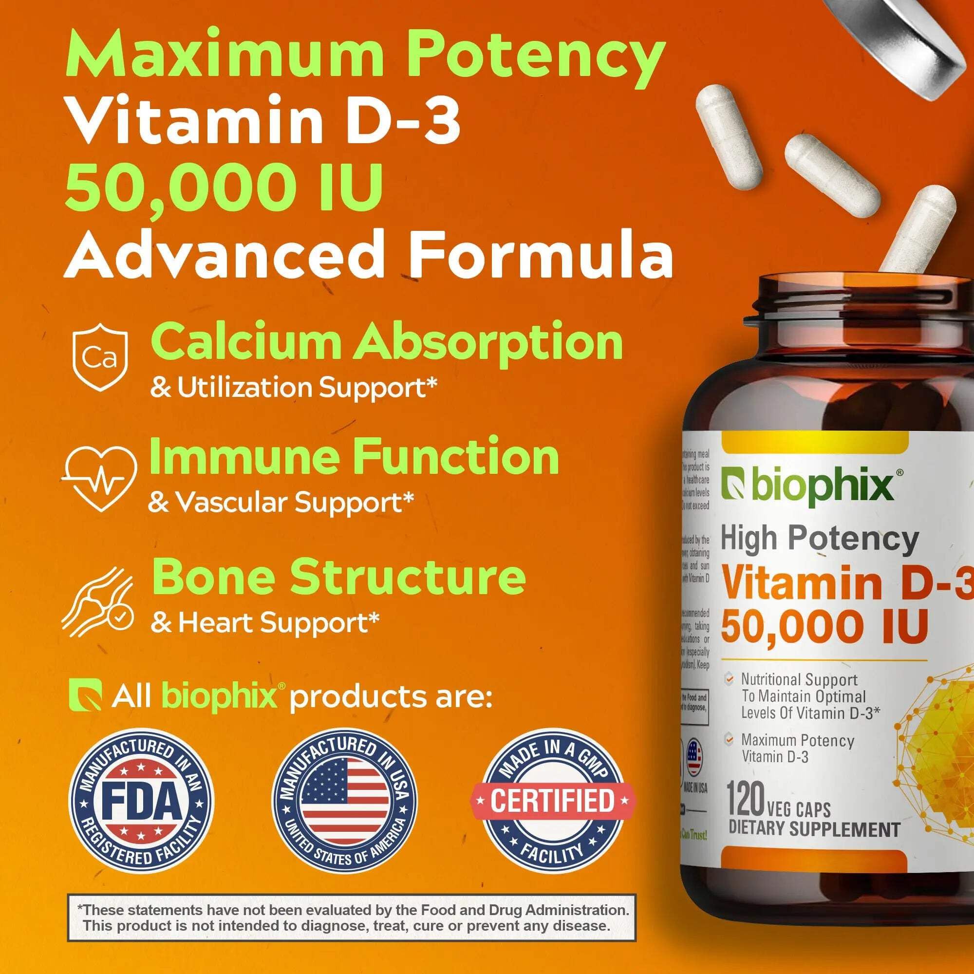 biophix Vitamin D-3 Tablets 2000 IU with a glass of water