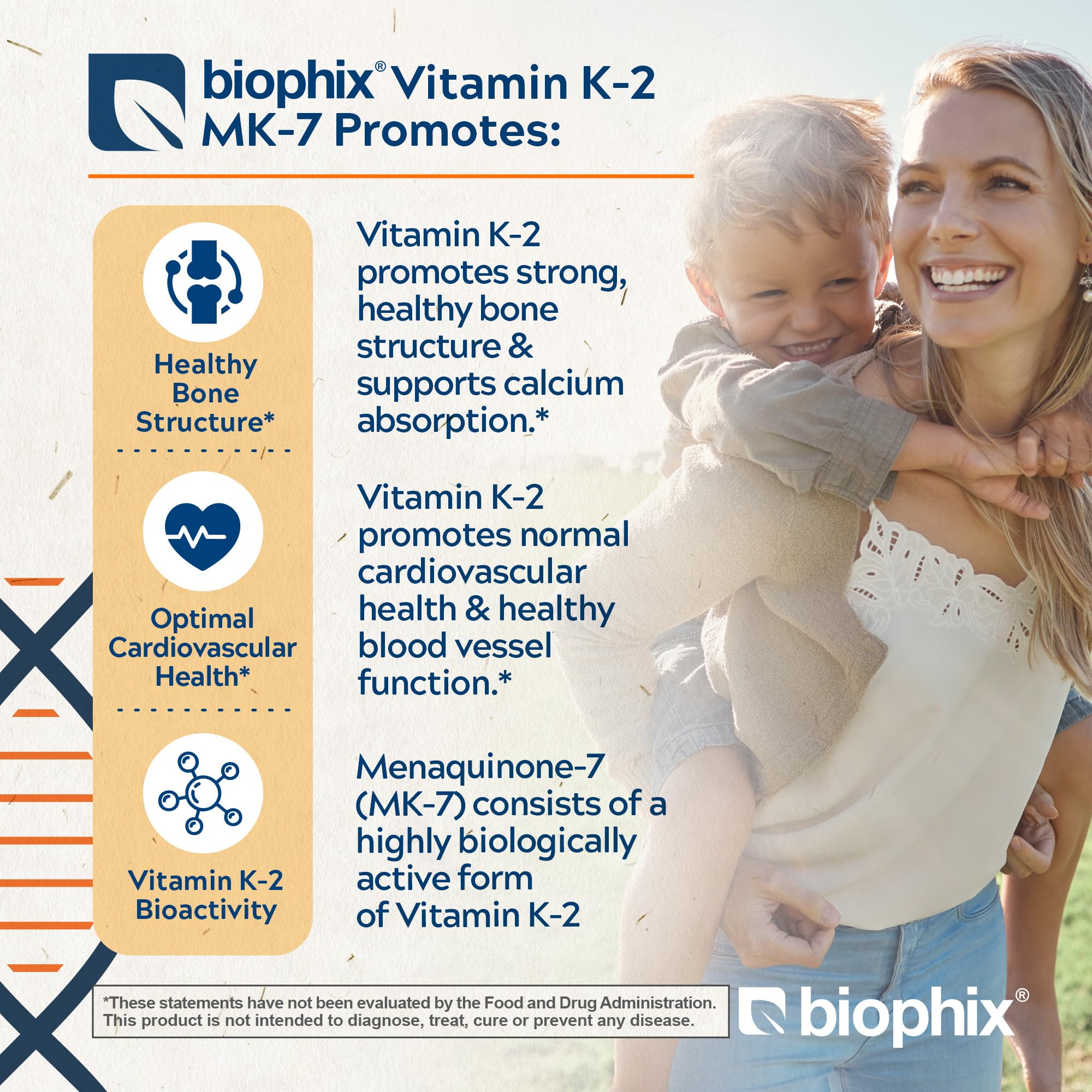biophix Vitamin K2 MK7 Supplement 300 mcg side view