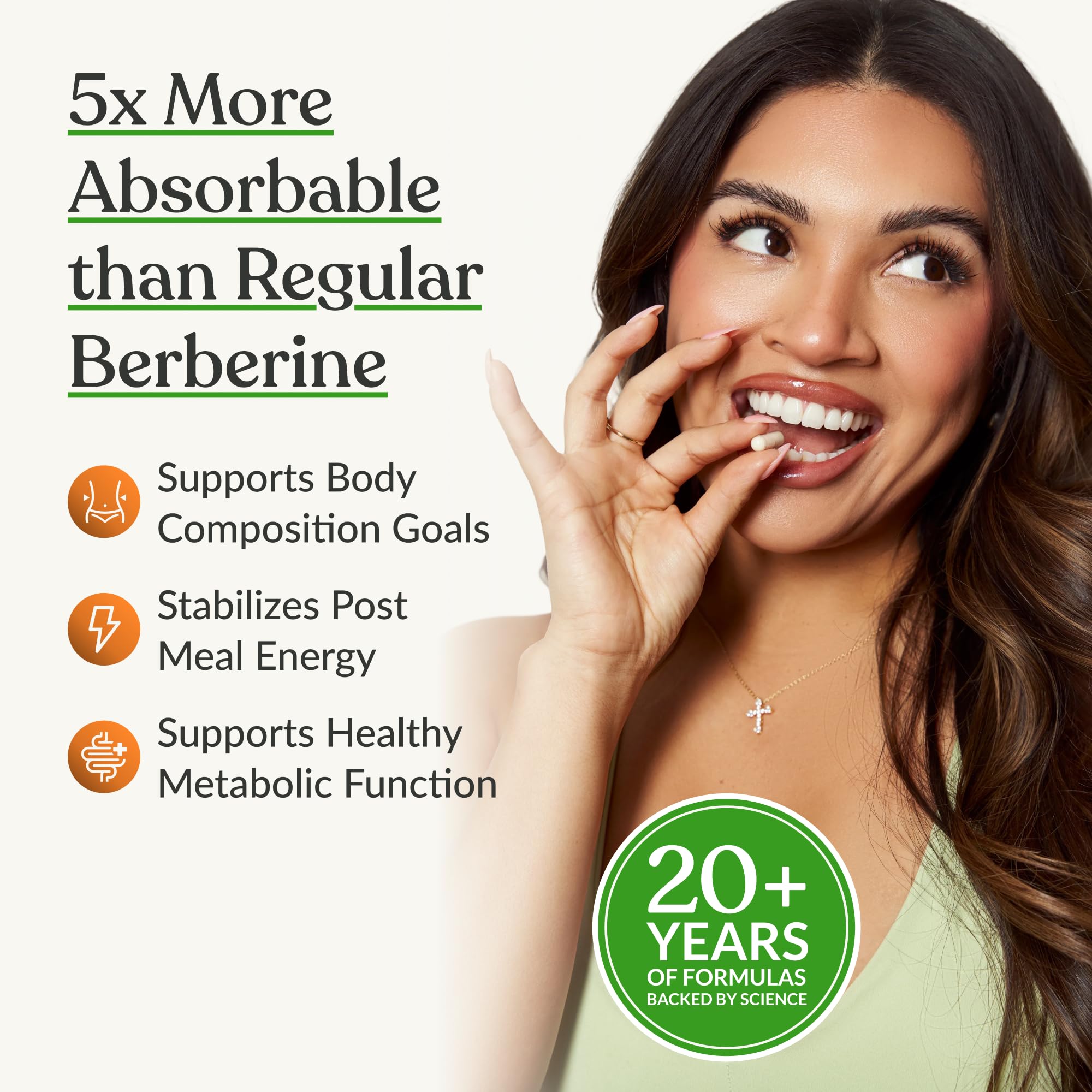 BIOptimizers Berberine Breakthrough capsules in a hand
