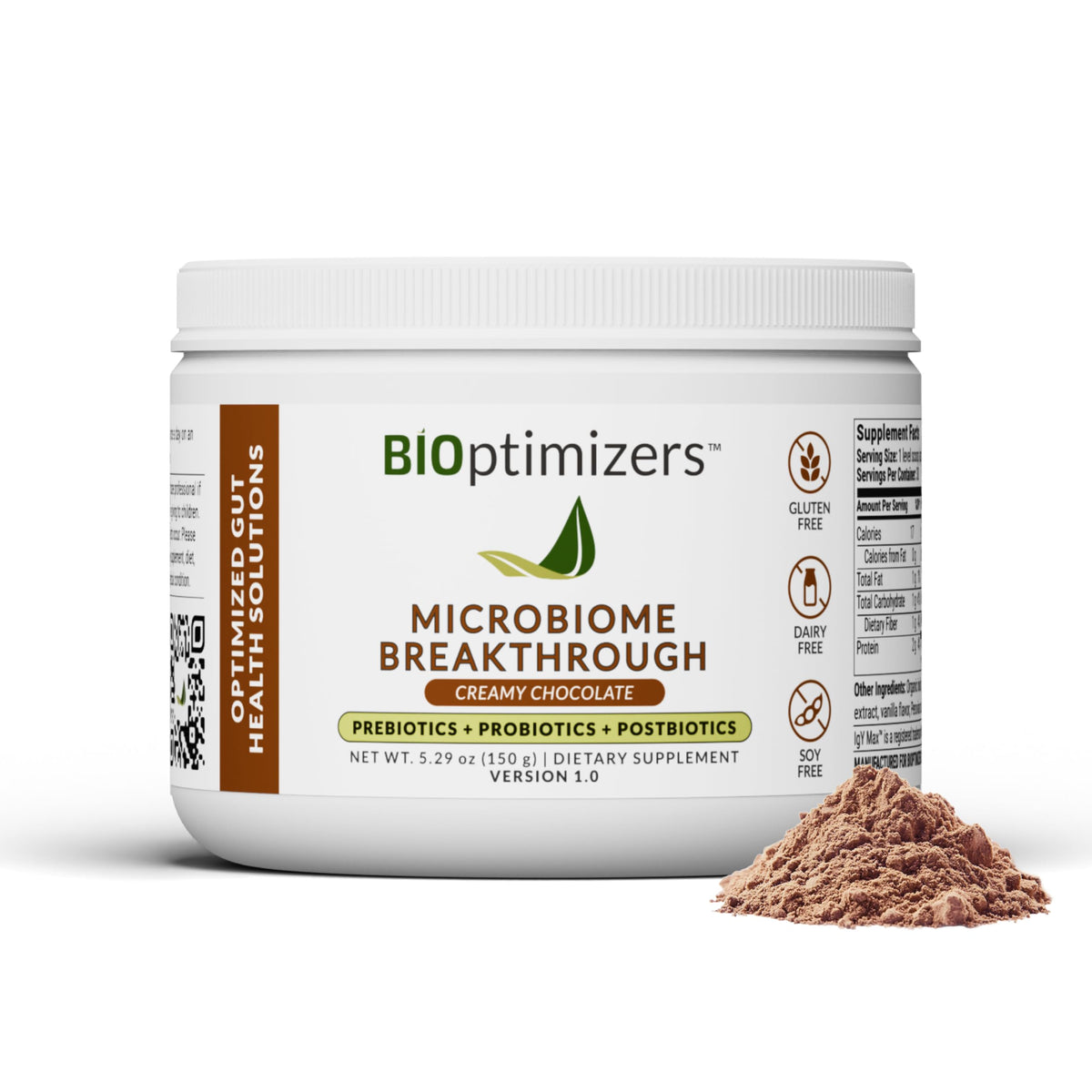 BIOptimizers Biome Breakthrough L-Glutamine 200g Powder front view