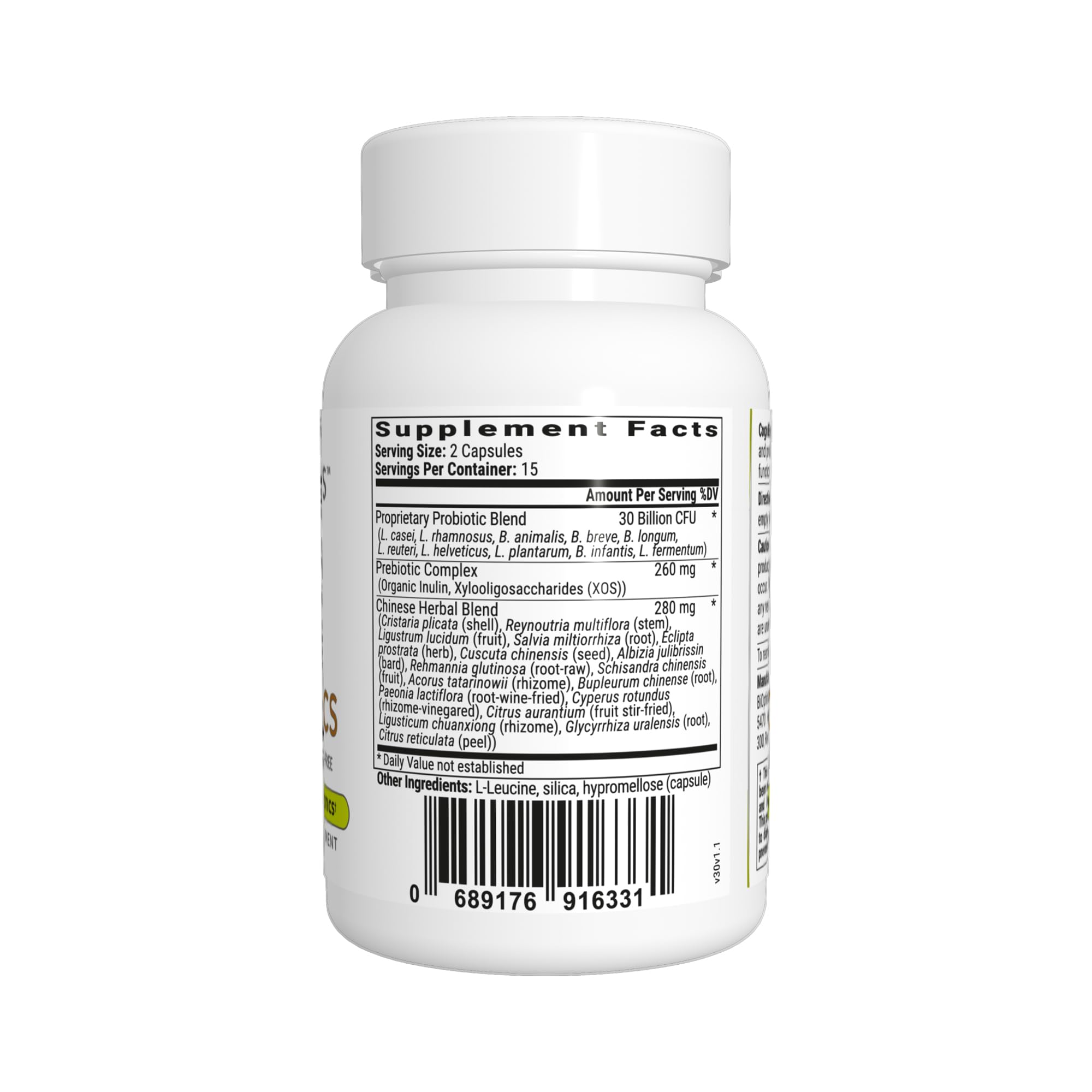 BIOptimizers Cognibiotics Probiotic Brain Supplement back view