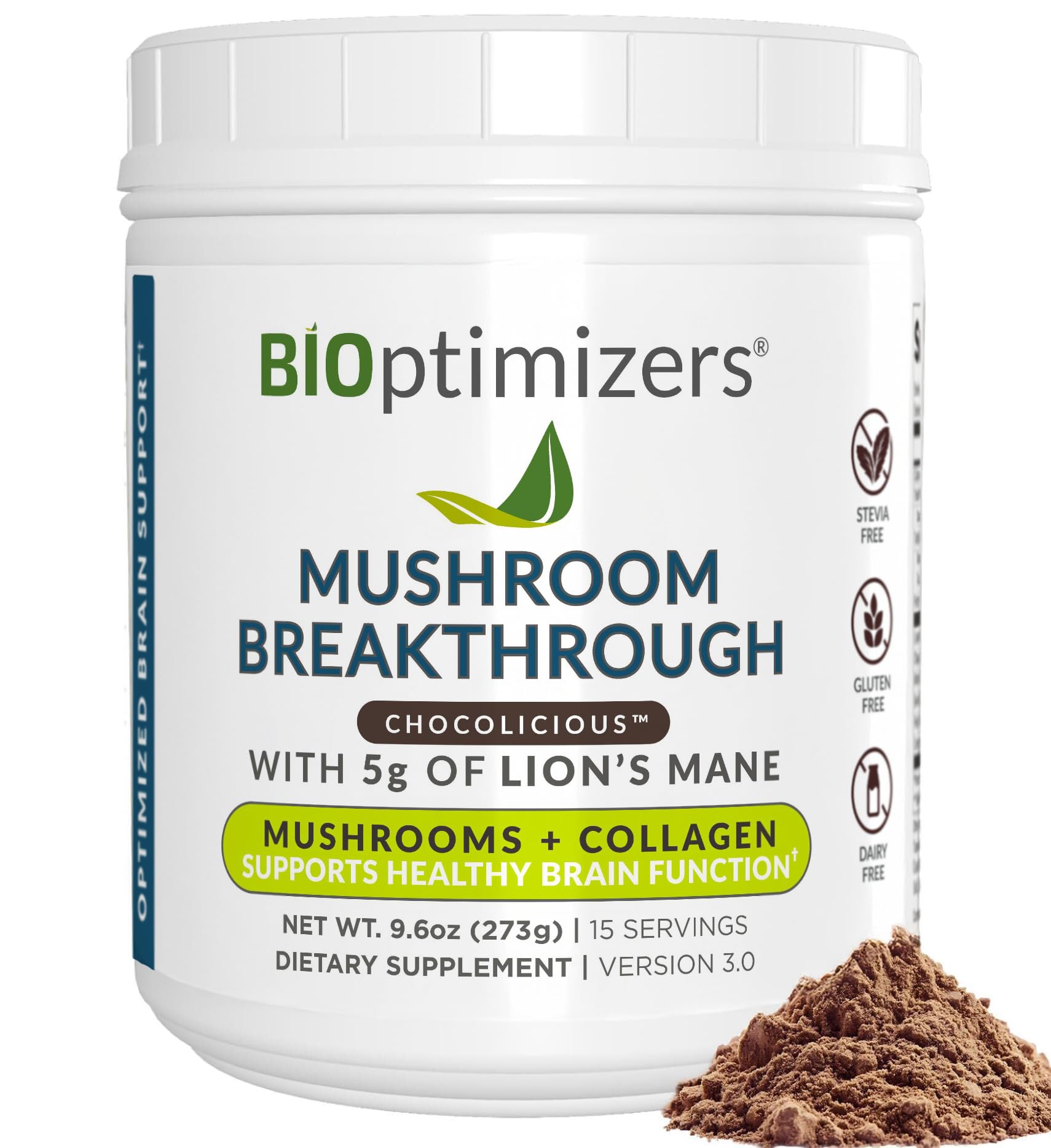 BIOptimizers Mushroom Coffee Alternative 198g front view