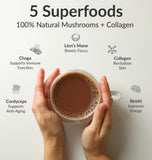 BIOptimizers Mushroom Coffee Alternative 198g scoop and powder
