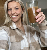 BIOptimizers Mushroom Coffee Alternative scoop next to a measuring spoon