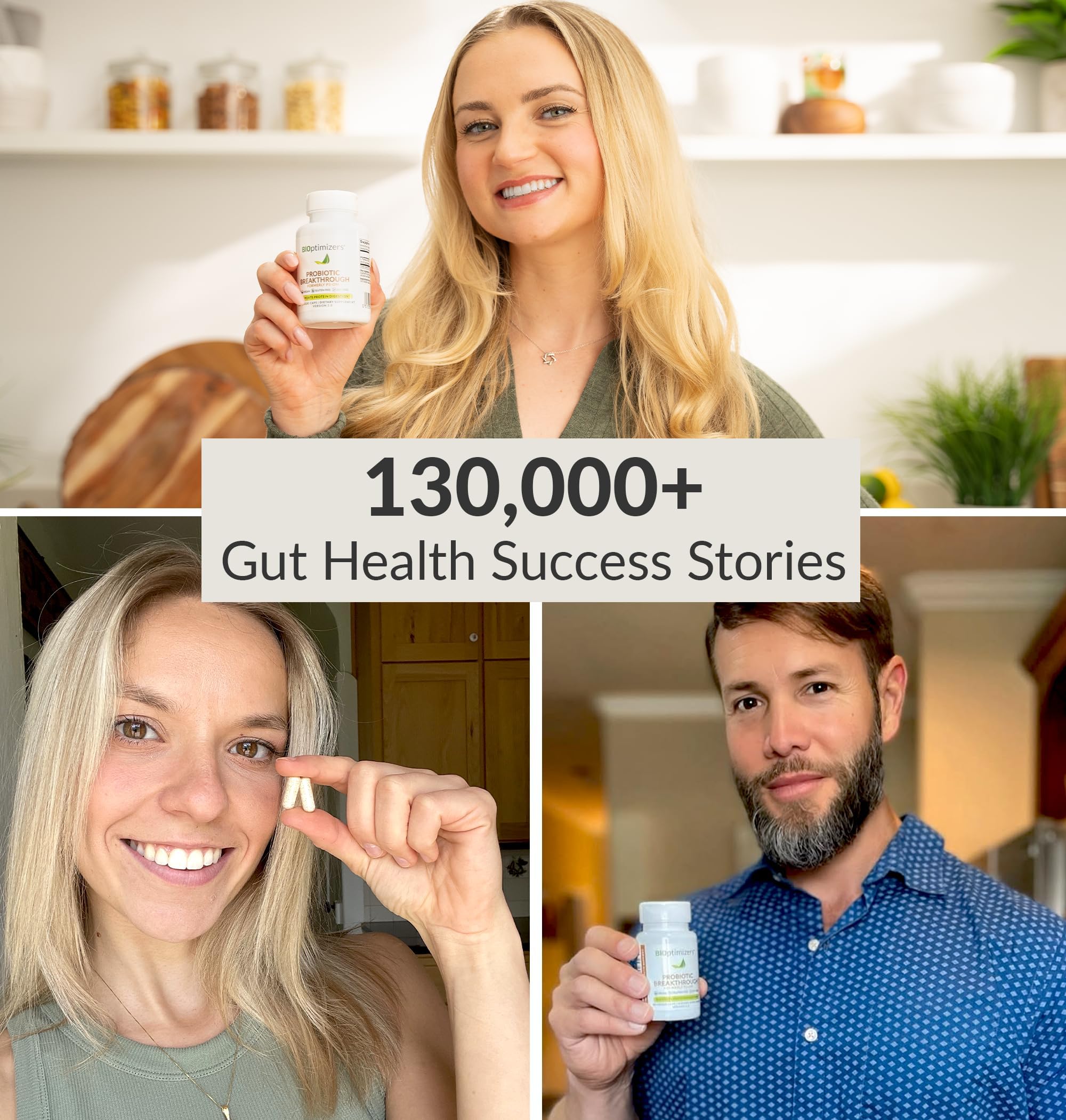 BIOptimizers Probiotic Supplement with a glass of water