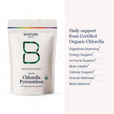 BioPure Chlorella Chewable Tablets displayed with other supplements