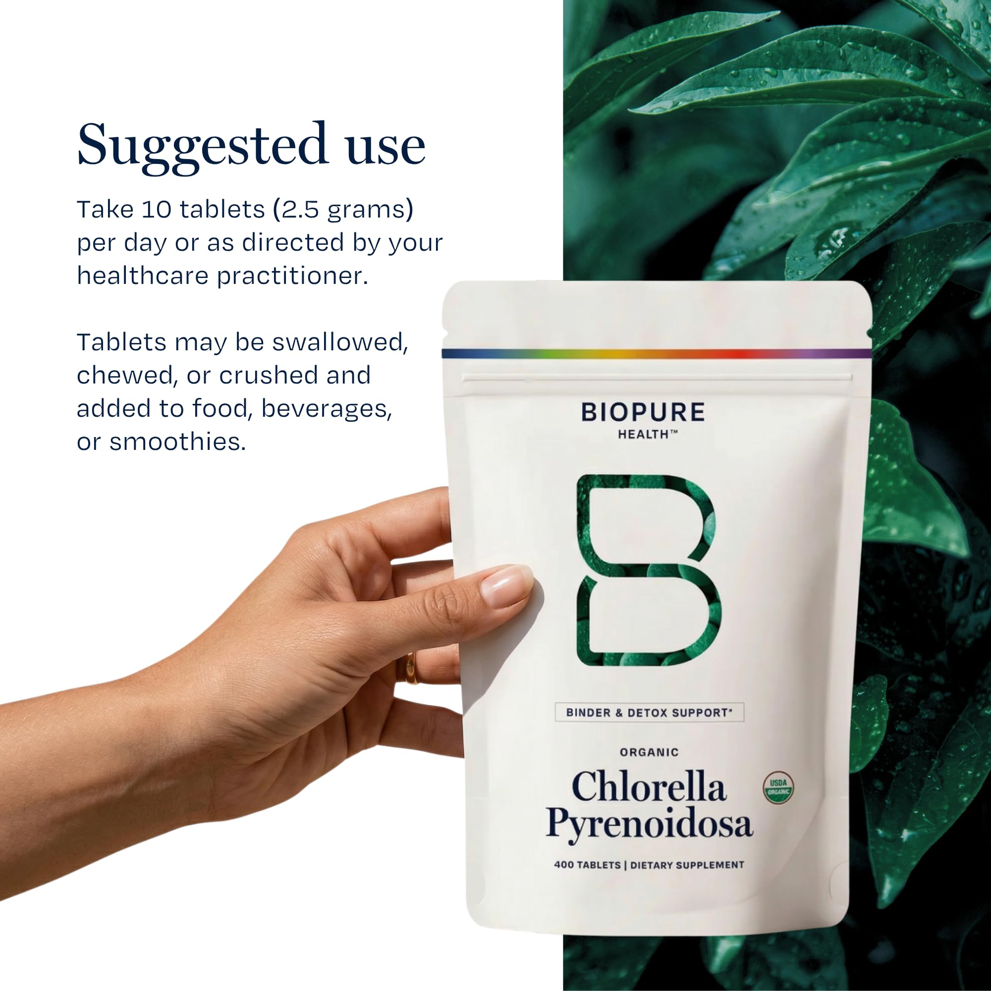 BioPure Chlorella Chewable Tablets opened package