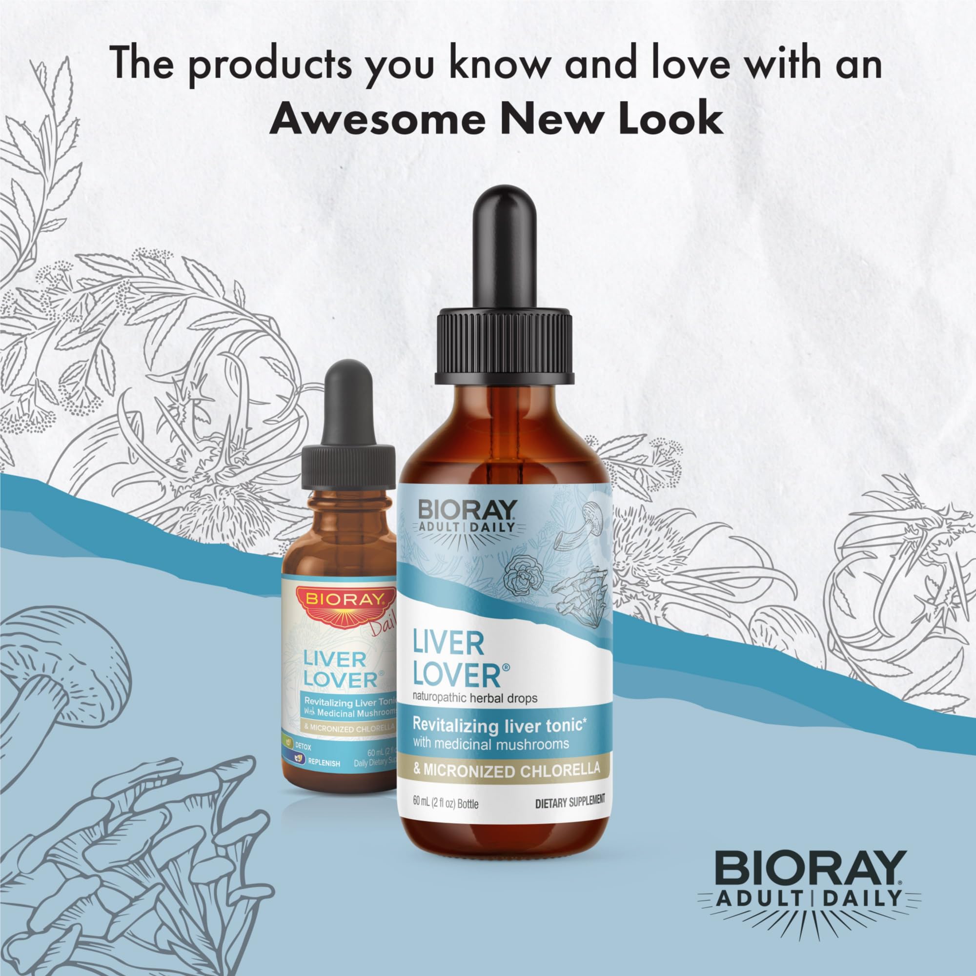 BIORAY Daily Liver Lover liquid tonic packaging and label