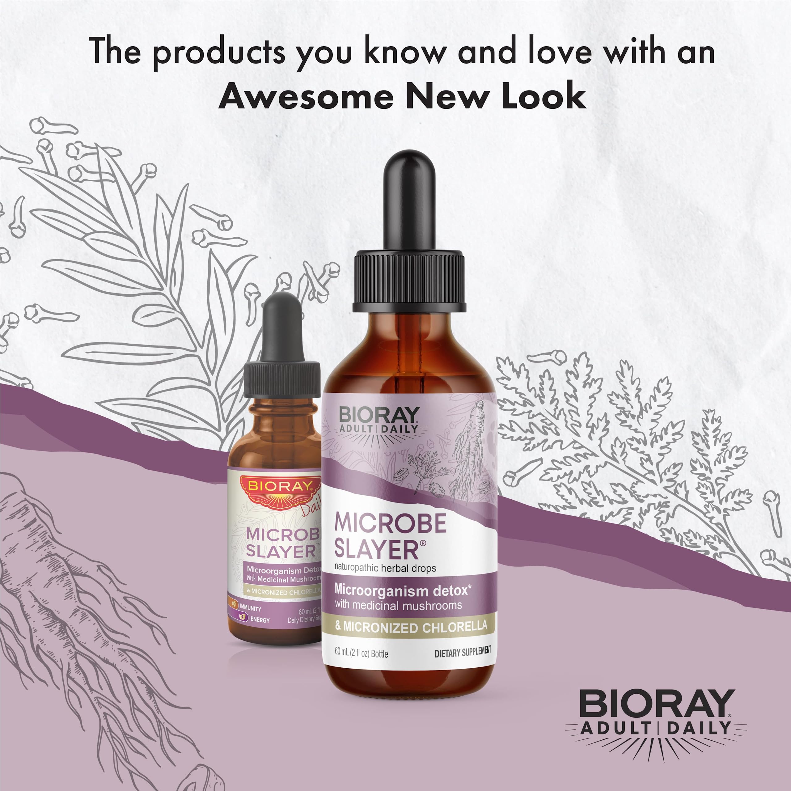 BIORAY Daily Microbe Slayer Probiotic Supplement packaging side view